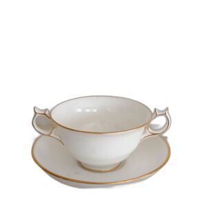Antique Set of 6 Spode Copeland Bouillon Cups & Saucers Double Handled